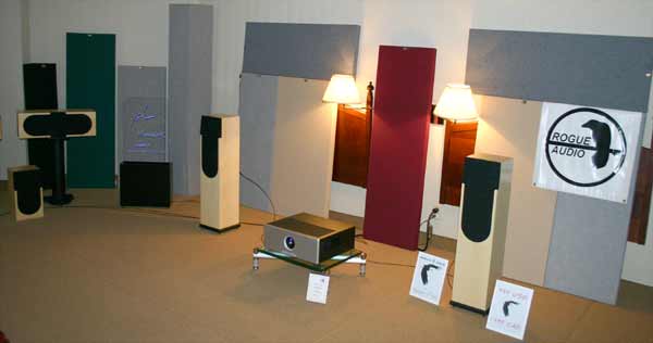 Our demonstration room at the Delta Montreal - Meadowlark Audio's new Eagle Series and Rogue Audio's new Stereo 90 Amplifier