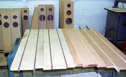 Row of soon to be baffles - ready for gluing