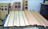 Hardwoods are arranged in place before gluing