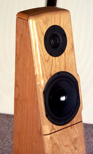 Kestrel 2 Speaker in Pennsylvania Cherry  - close up - Meadowlark Audio