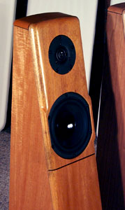 Kestrel 2 Speaker in Traditional Mahogany  - close up - Meadowlark Audio