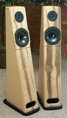 A beautiful pair of Maple Kestrel 2's ... The baffle and tops are Ambrosia Maple.  The dark colorations are caused by the Ambrosia Beetle.