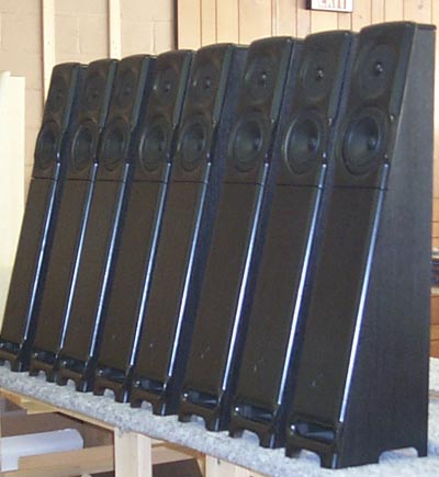 Row of Ebony Swift Speakers