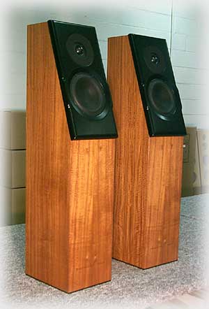 Figured Makore Shearwater Pair Front - Meadowlark Audio