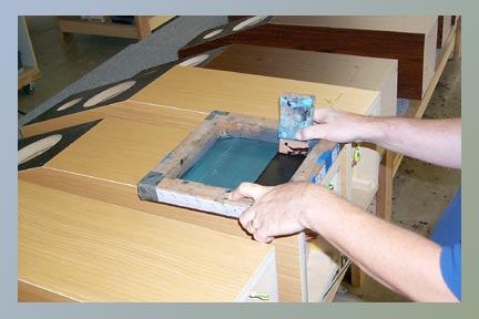 Silkscreening the Meadowlark Audio Logo onto Shearwater Loudspeaker Cabinets