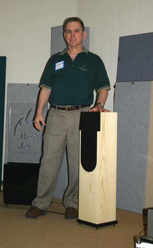 Pat McGinty with the new E Series the Eagle Loudspeaker