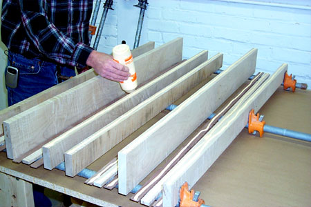 Gluing of hardwoods - Curly Maple and Walnut Stringers