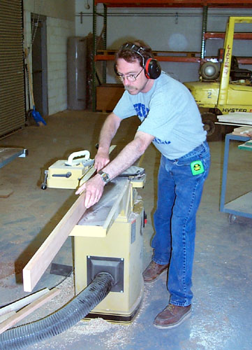 Joe uses the jointer 