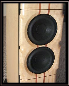 Meadowlark Audio Blue Heron 2. Curly Maple with double Aromatic Cedar Stringers. - Close up